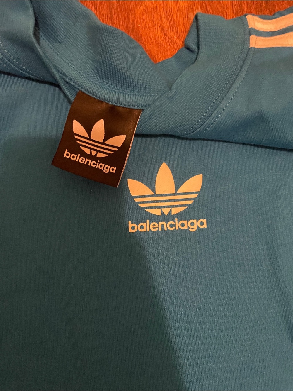 Balenciaga & Adidas Oversized T-Shirt in Blue Size XL - Picture 3 of 5